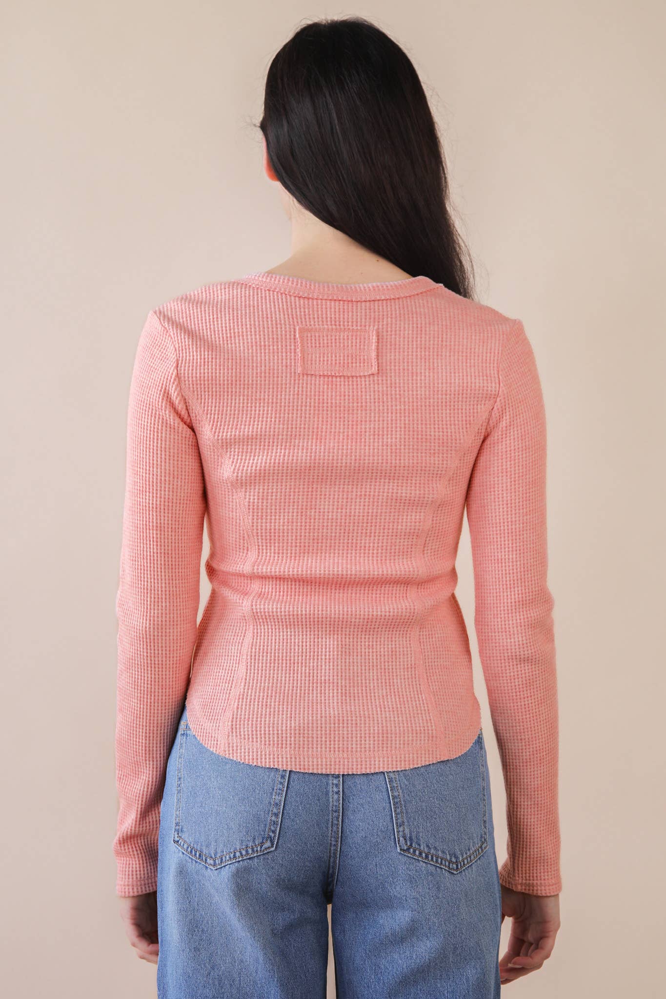 NT12243-Button Down Fitted Knit Casual Top