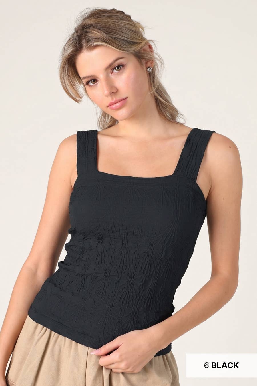 Lace textured tank