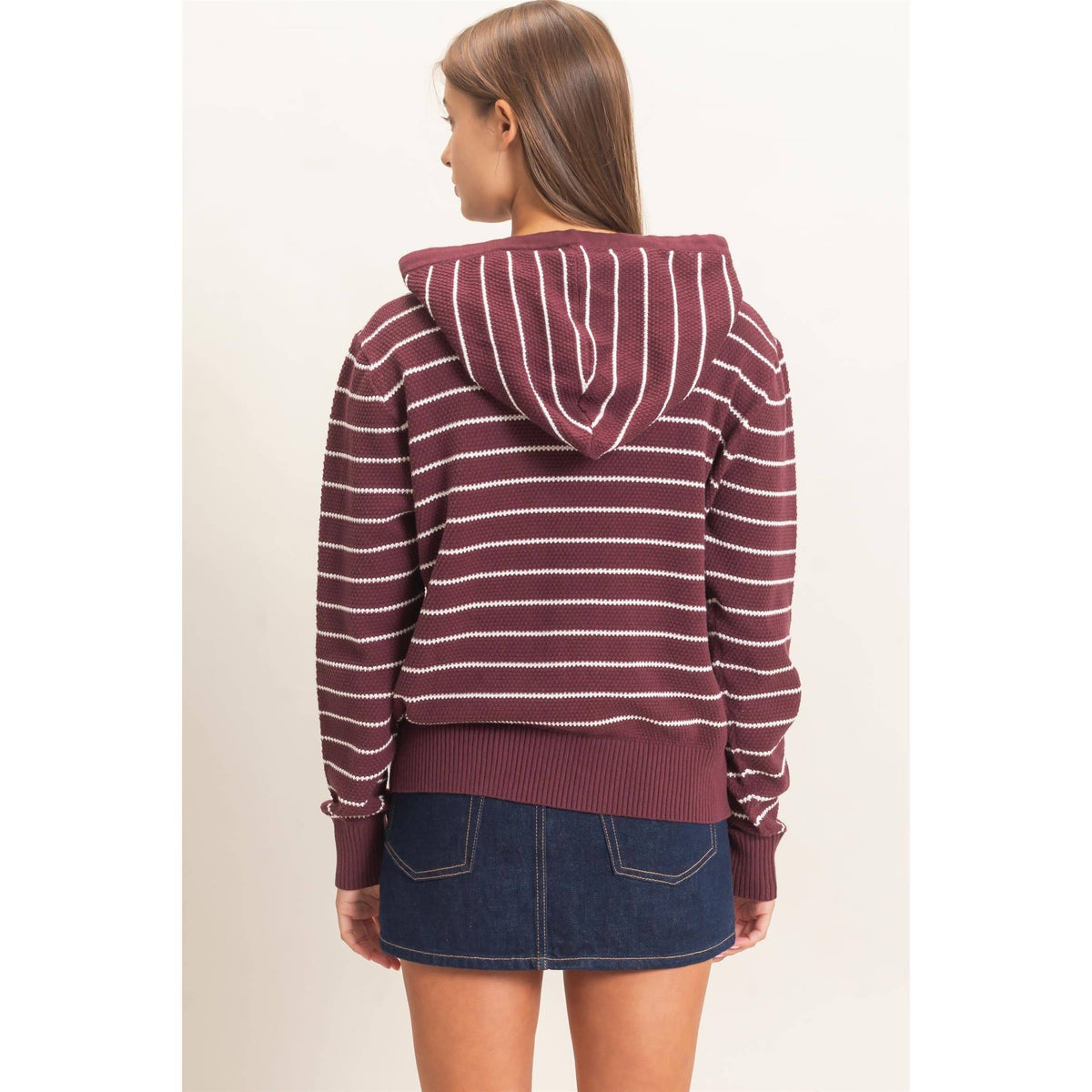 Double Zero - Striped Hooded Sweater