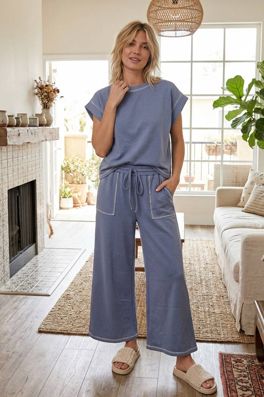 Sewn and Seen - (Original Design) Scuba Contrast Stitch Lounge Set