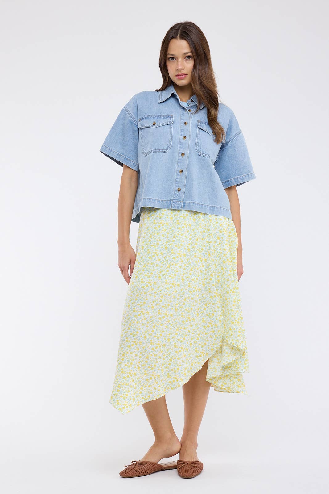 COTTON DENIM BUTTON-UP Shirt/Jacket