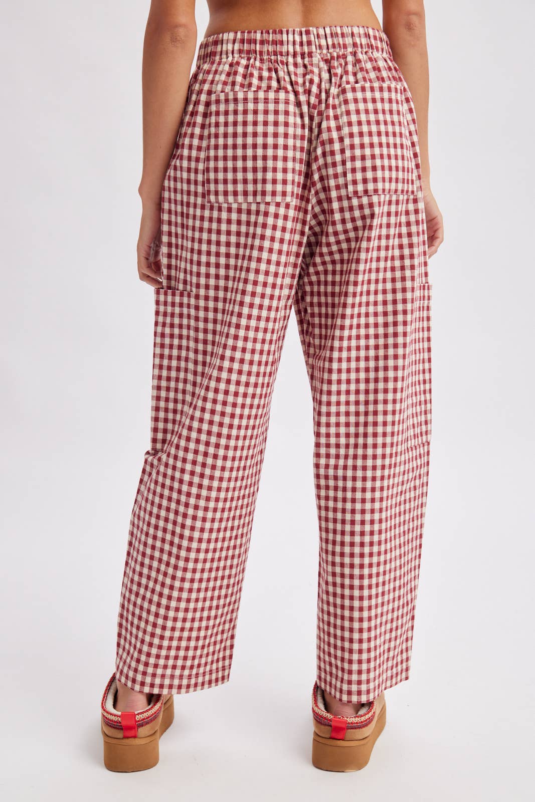 PLAID PATCH POCKET PANTS
