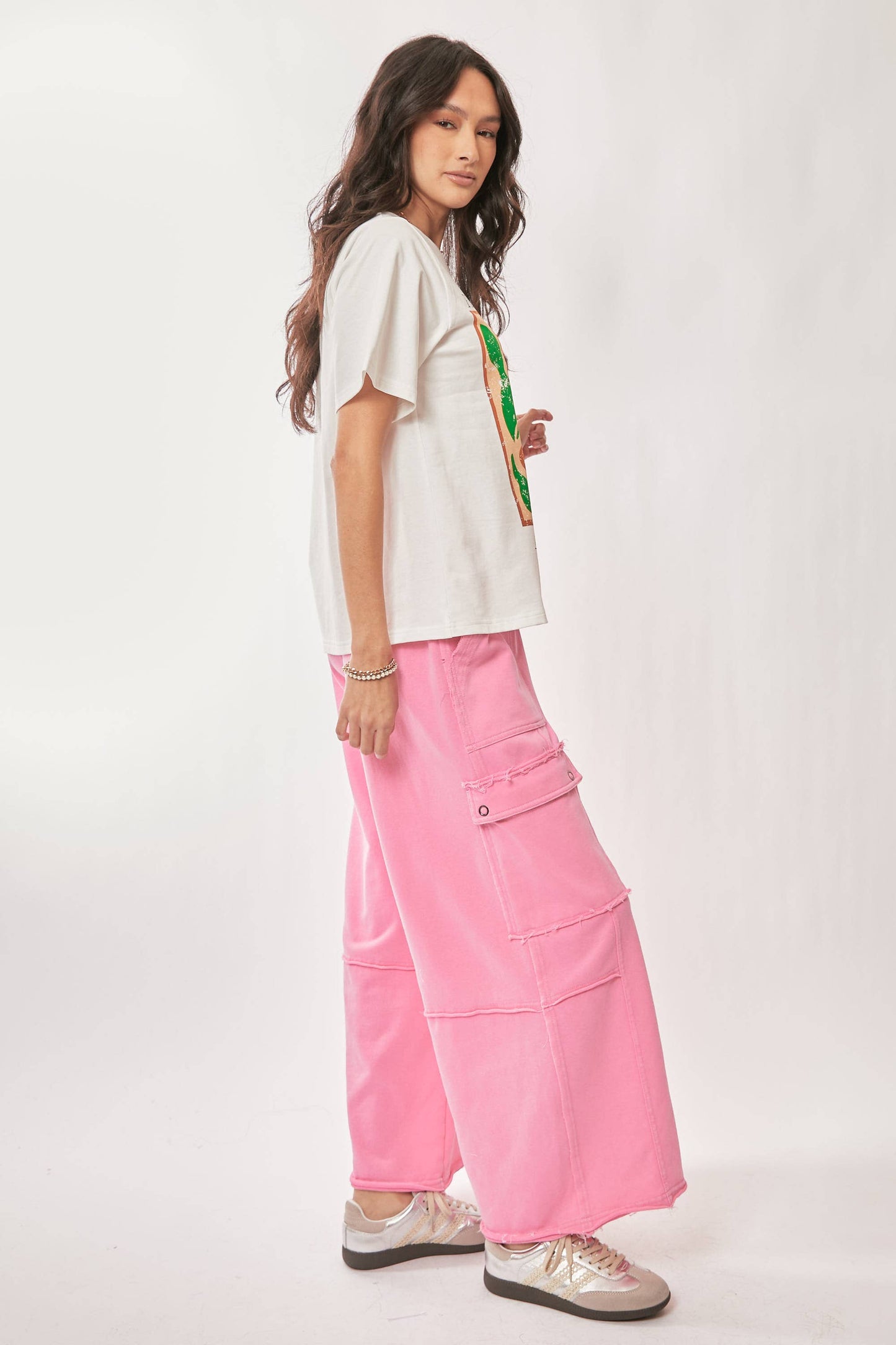 Davi & Dani - FLOWER MARKET WITH FLORAL GRAPHIC PRINT KNIT TOP