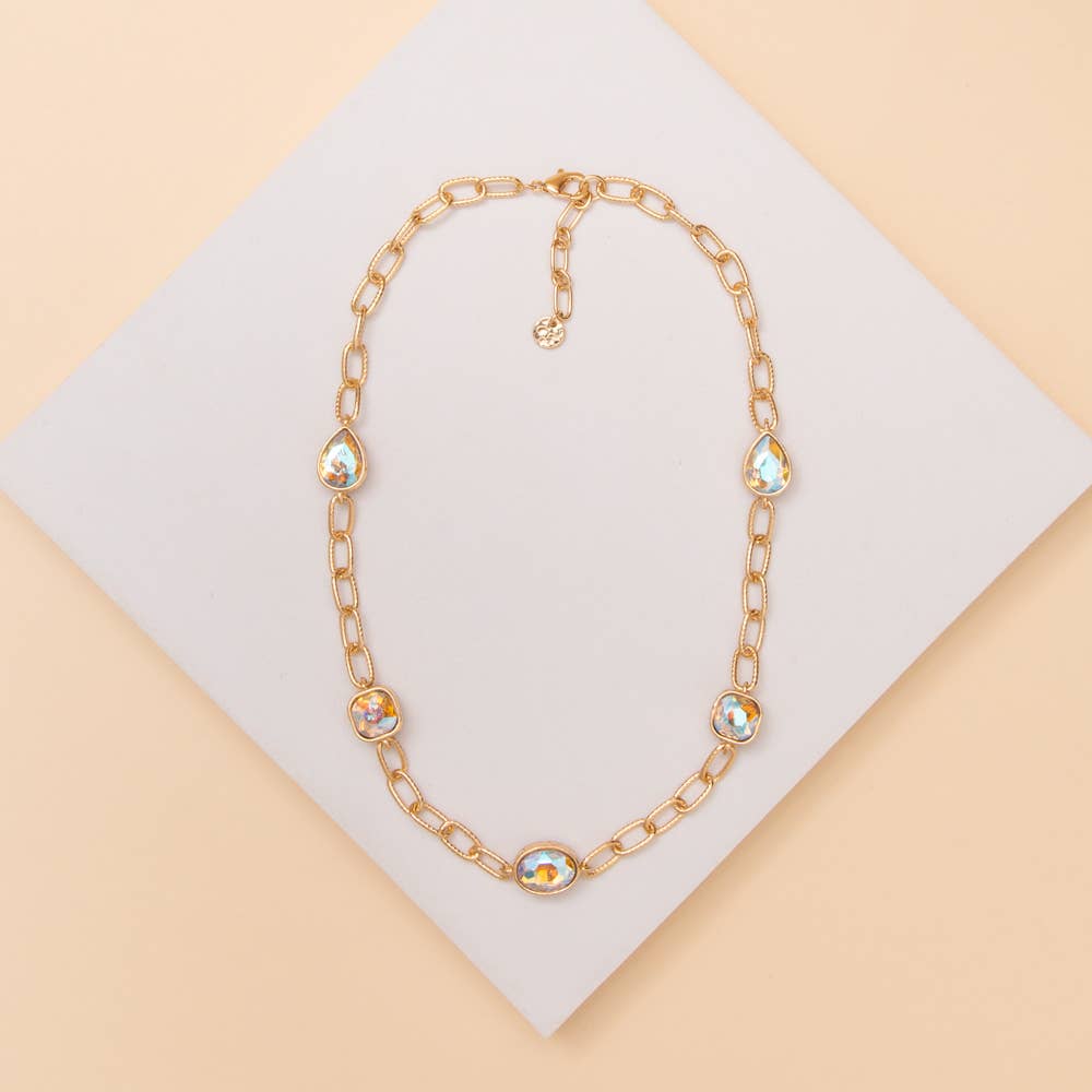 SP Sophia Collection - Rhinestone Chain Link Necklace