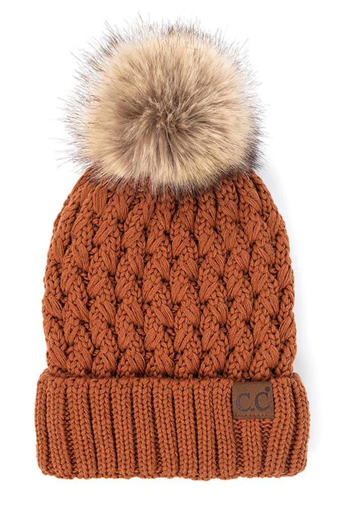 C.C Lattice Crossover Stitch Beanie Winter Hat