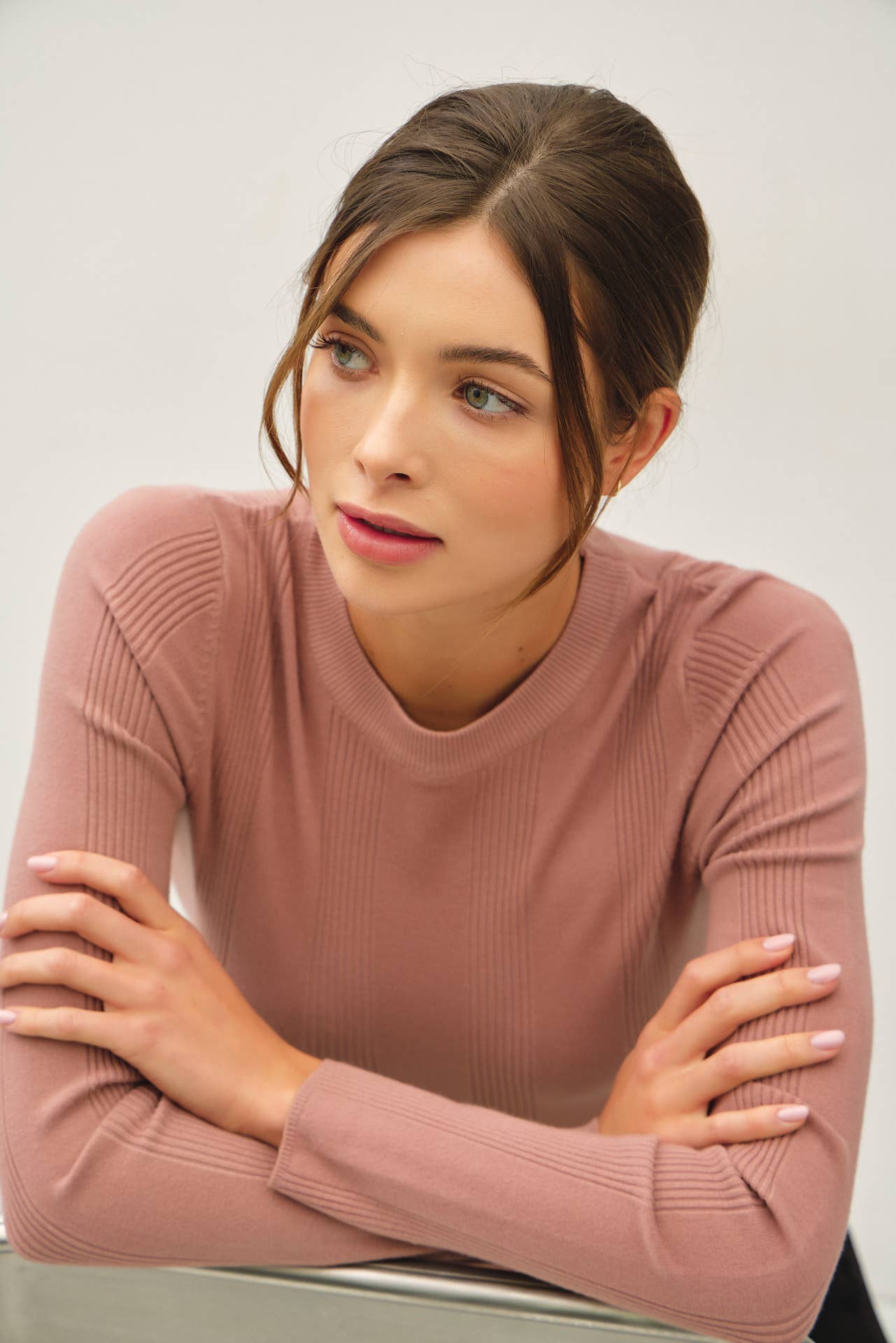 BASIC PATTERNED KNIT SWEATER