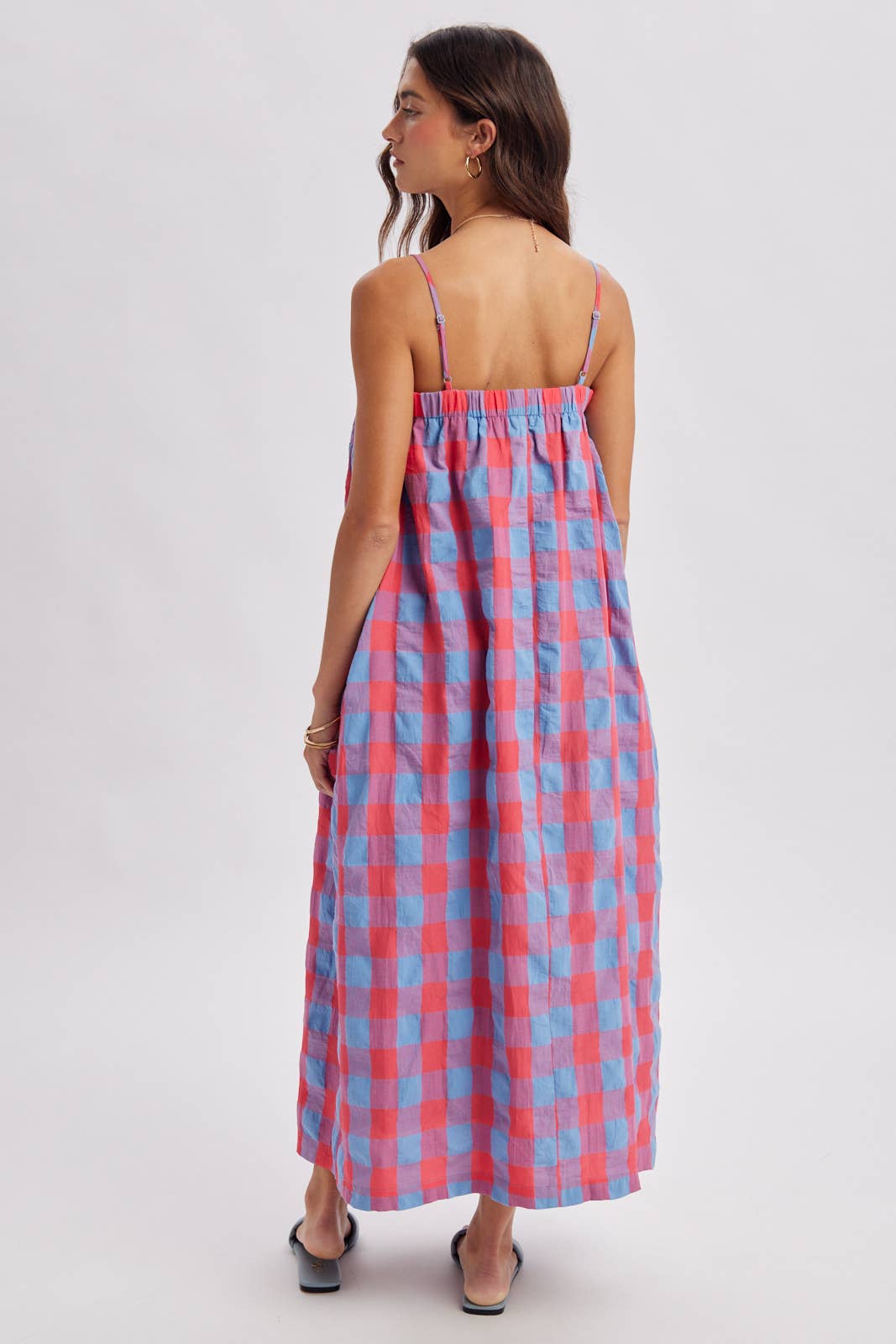 GINGHAM MIDI DRESS