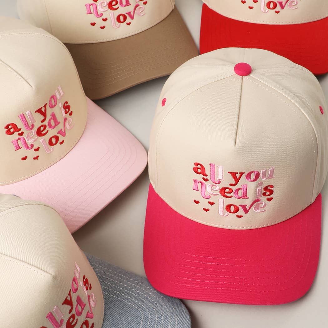 All You Need is Love Embroidery Two-Tone Trucker Hat