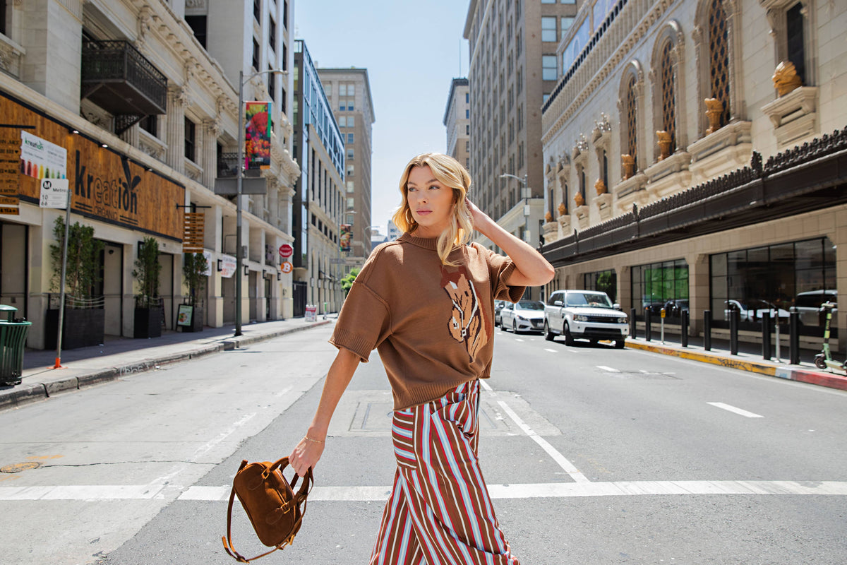 Glam - Western Horse Crew Neck Sweater