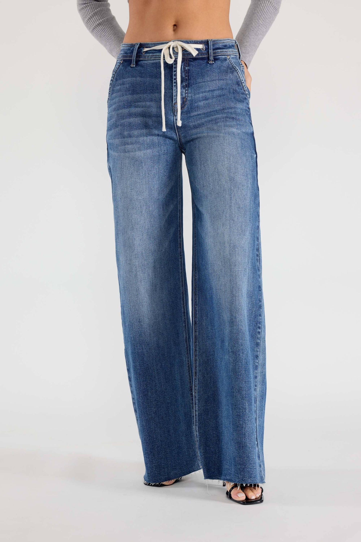 OPEN PACK Relaxed Wide Jeans Waist String XP7004