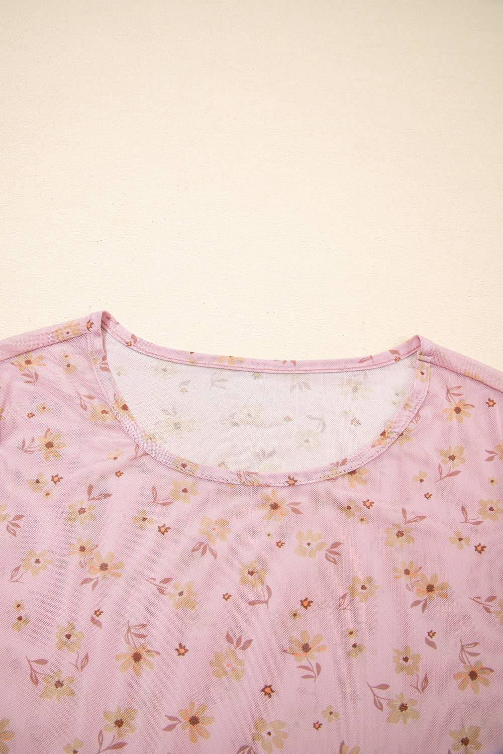 66DISCO - Western Vintage Floral Southern Style Mesh Long Sleeve Top