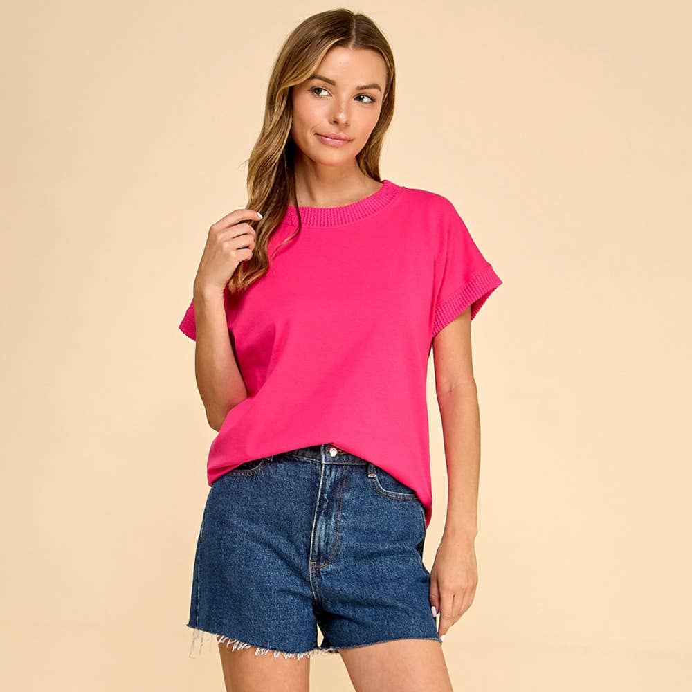 Les Amis - Rib Trim Top