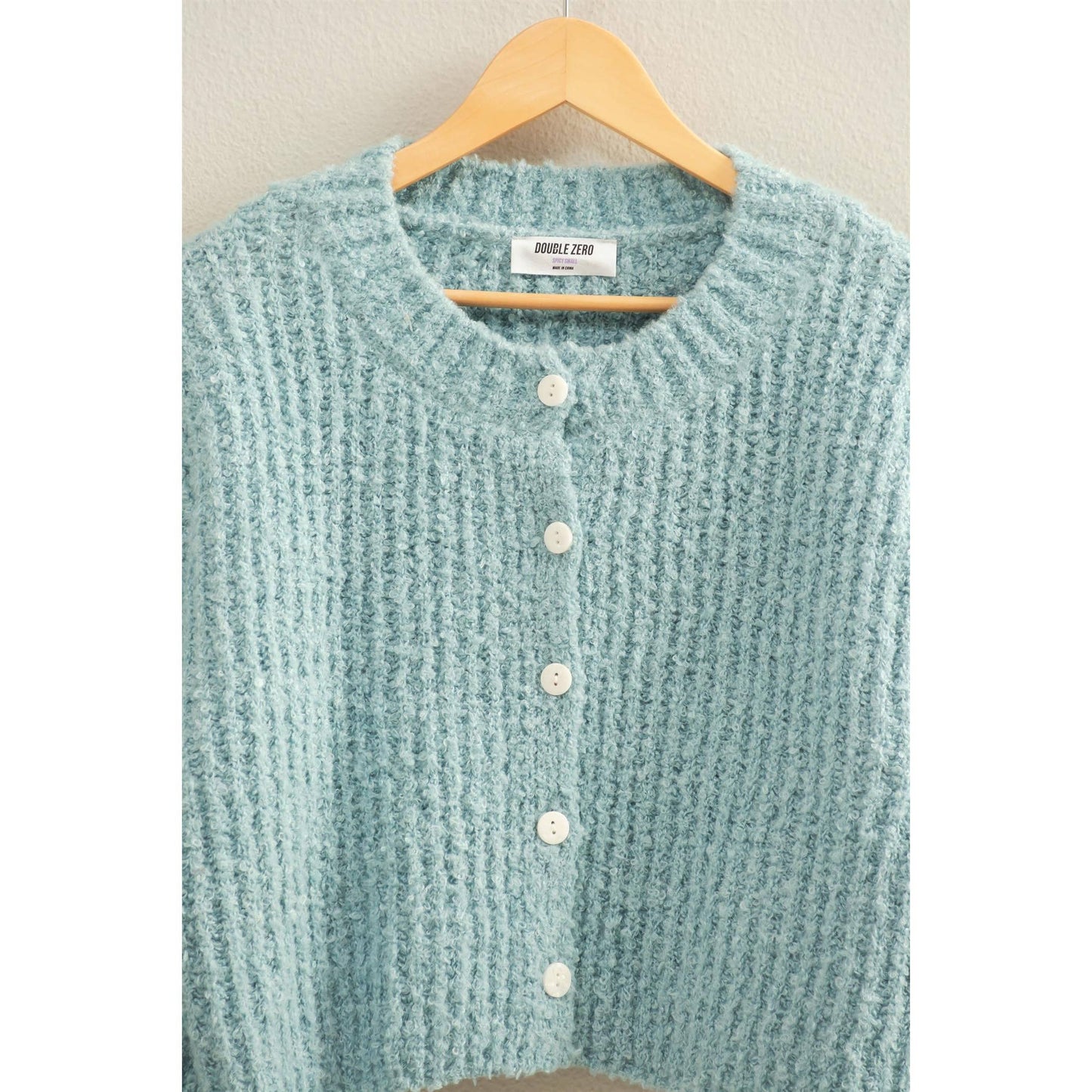 Fluffy Knit Button-Up Cardigan Sweater