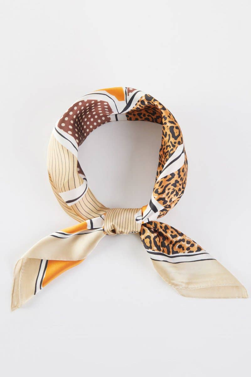 Wholesale Accessory Market - Wild Stallions Orange Square Satin Scarf