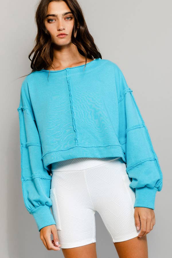 T2170 Solid Cropped Sweatshirt