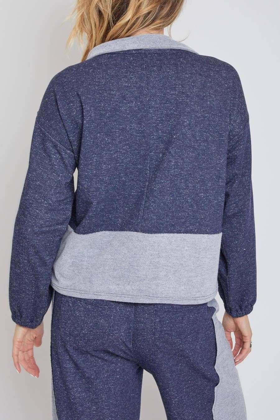 Half Zip Pull Over Sweater with Drawstring Waist-WJ1089RT