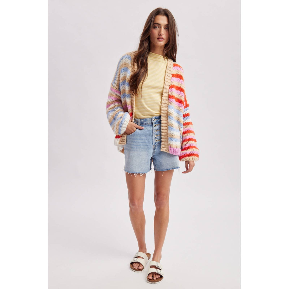 MULTI STRIPE CARDIGAN