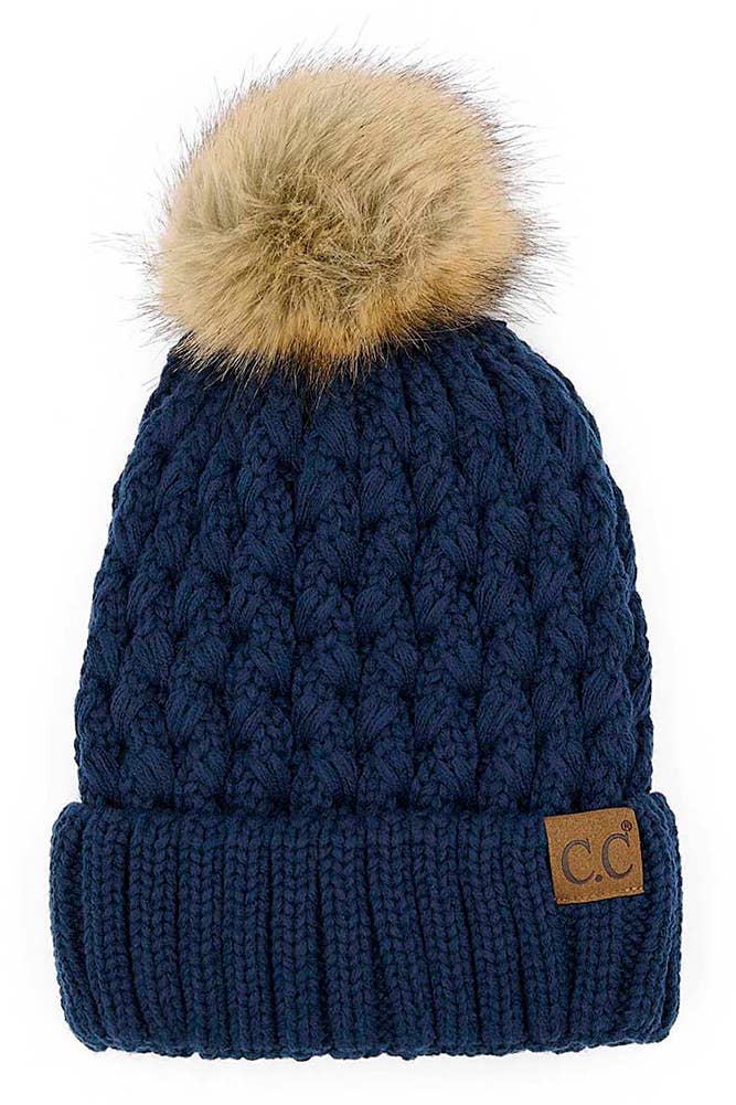 C.C Lattice Crossover Stitch Beanie Winter Hat
