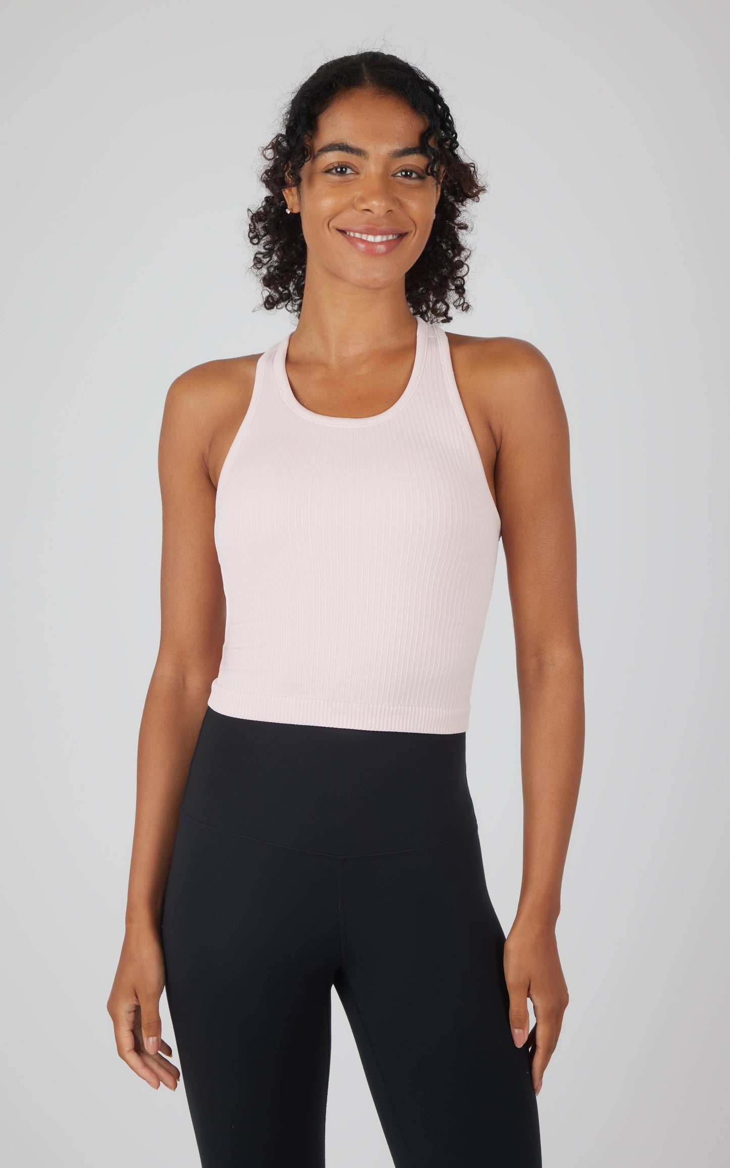 Women's Essential Rib Seamless Racerback Tank with Inner Bra