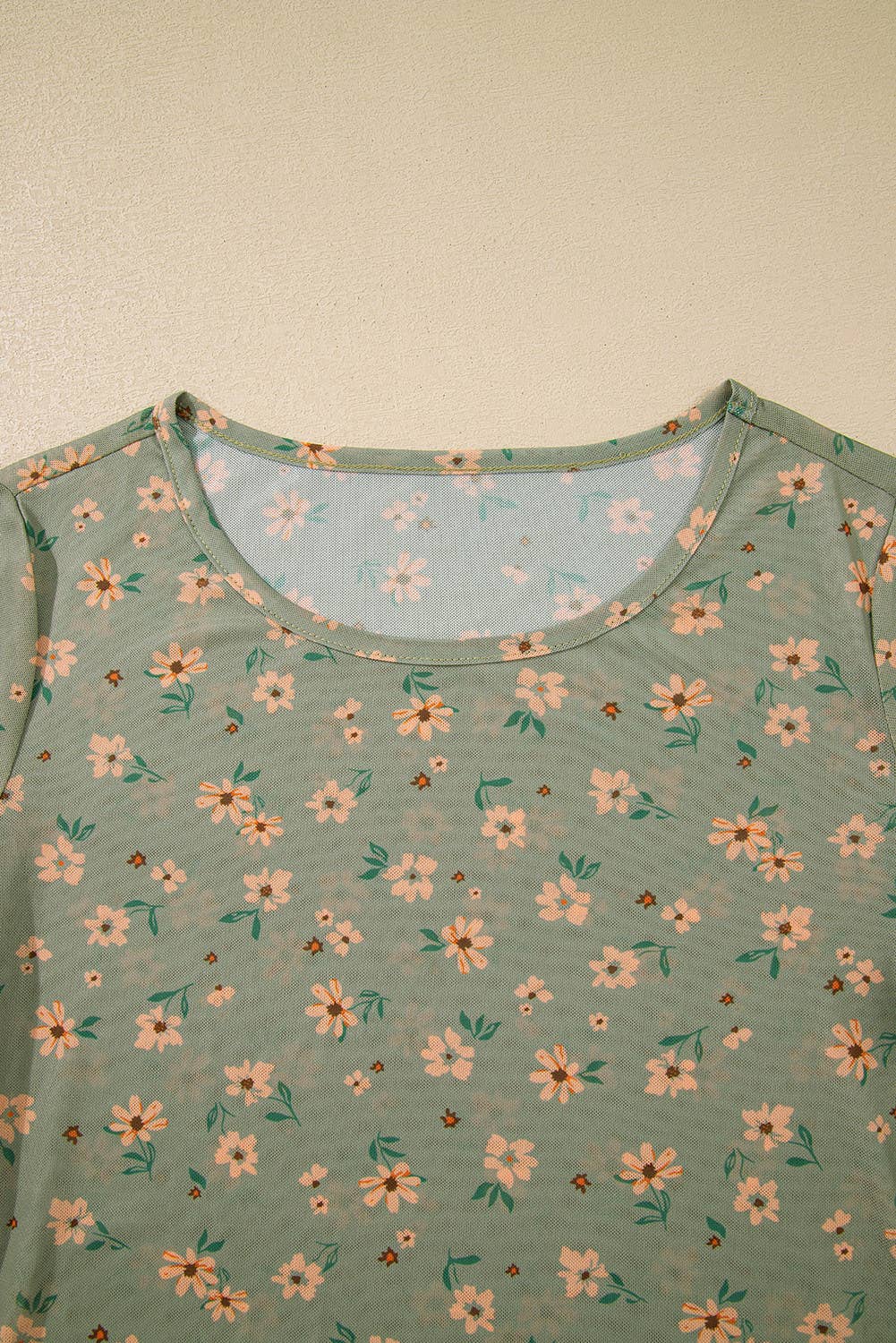 66DISCO - Western Vintage Floral Southern Style Mesh Long Sleeve Top