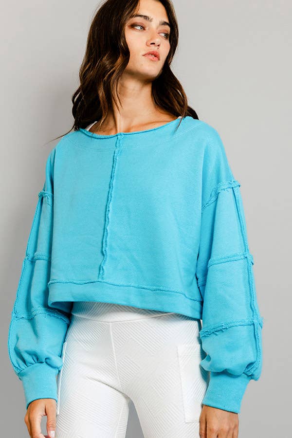 T2170 Solid Cropped Sweatshirt