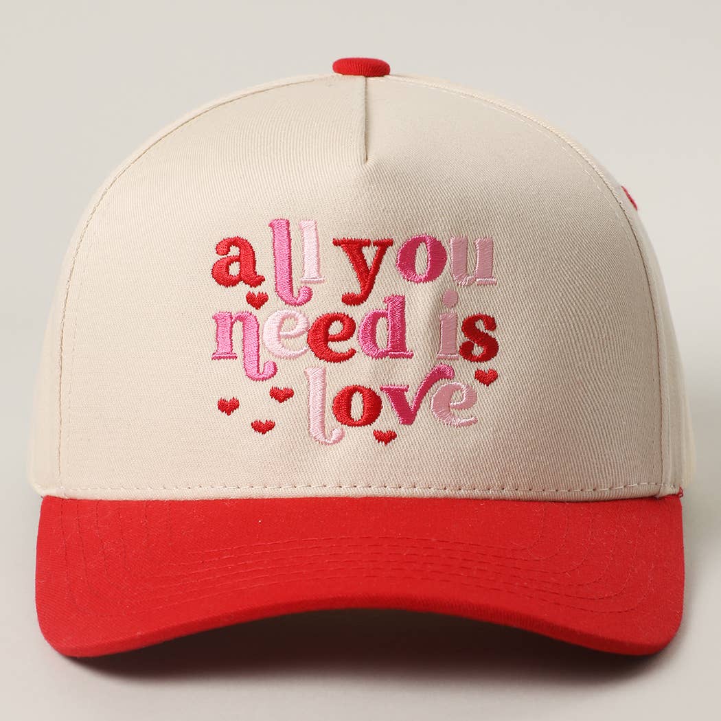 All You Need is Love Embroidery Two-Tone Trucker Hat