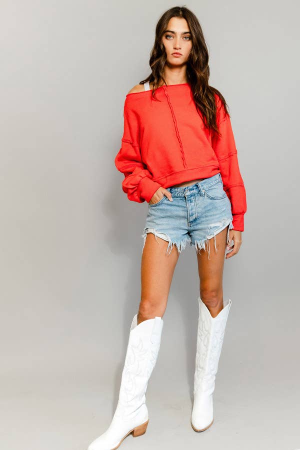 T2170 Solid Cropped Sweatshirt