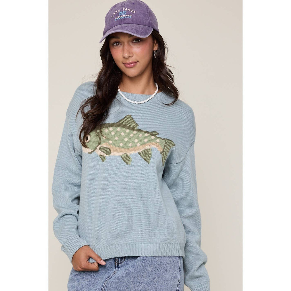 Wishlist Apparel - 'FISH' GRAPHIC COASTAL CREWNECK SWEATER / WL25-12103