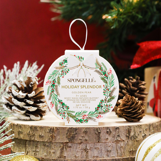 Spongellé  |   - Golden Pear Holiday Wreath Body Buffer 