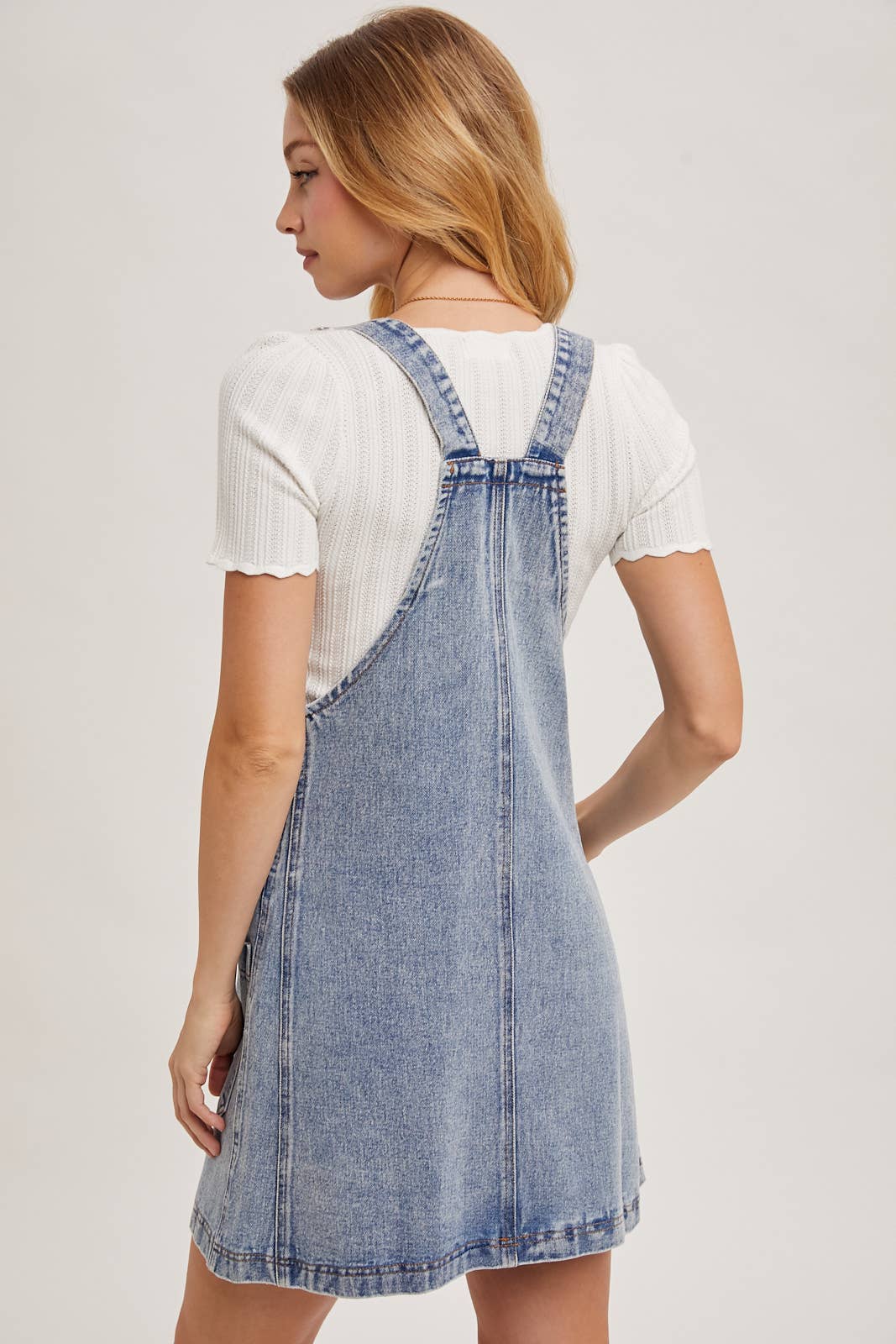 OVERALL MINI DRESS WITH POCKETS