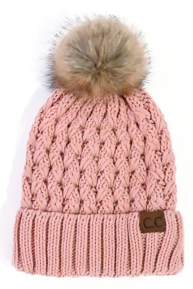 C.C Lattice Crossover Stitch Beanie Winter Hat