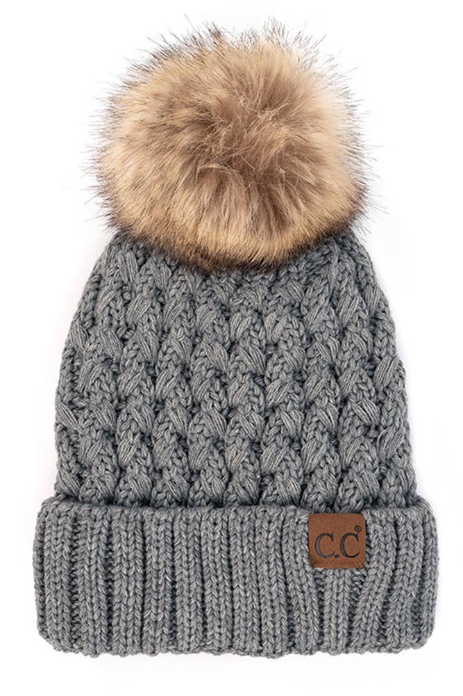 C.C Lattice Crossover Stitch Beanie Winter Hat