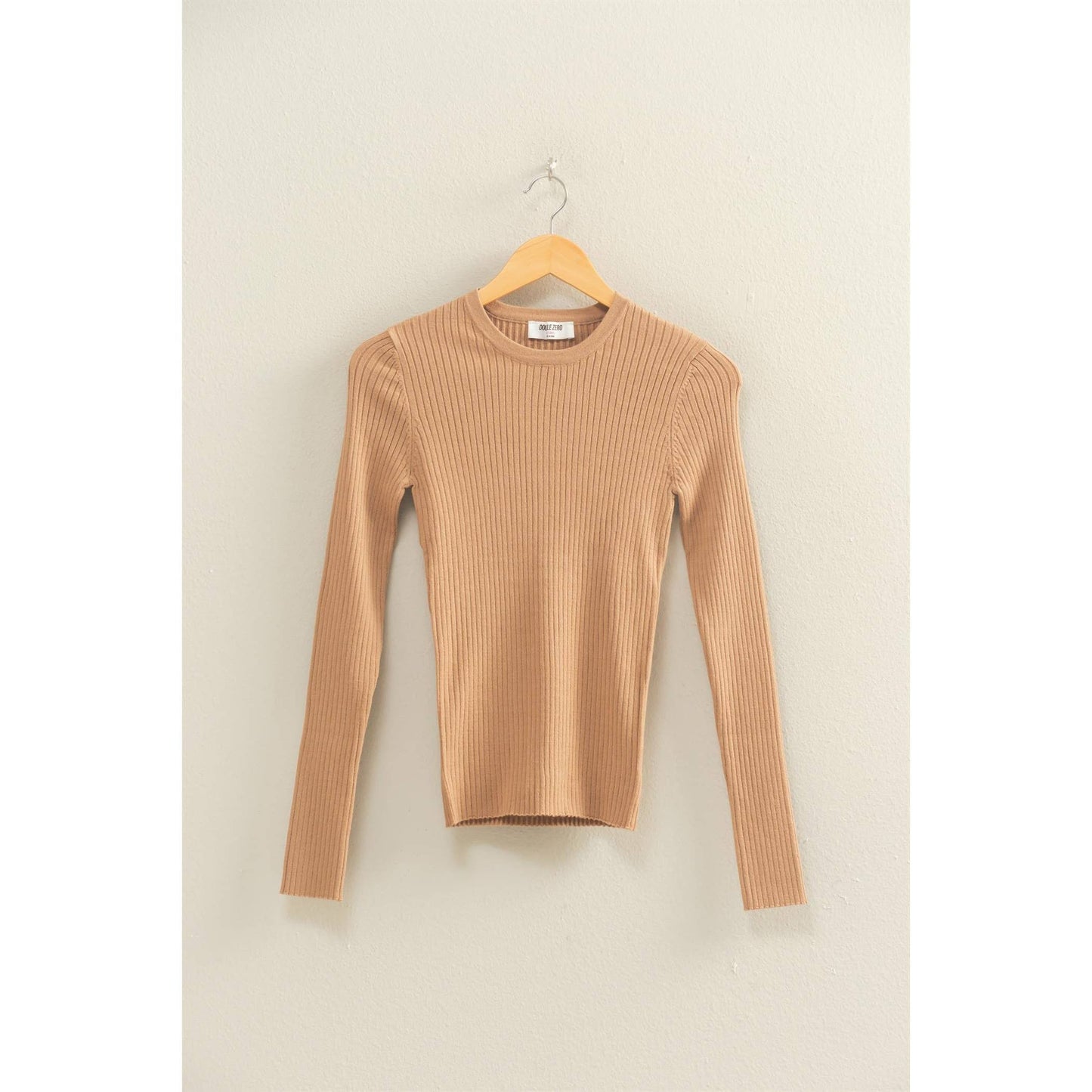 Ribbed Long Sleeve Knit Top