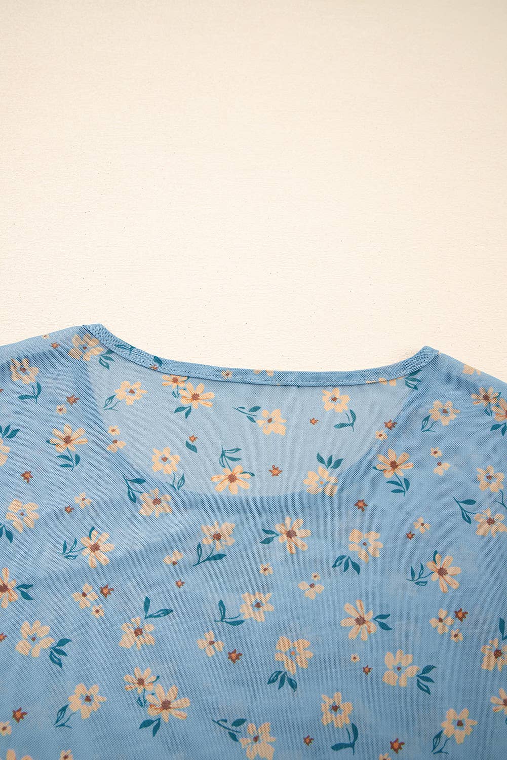 66DISCO - Western Vintage Floral Southern Style Mesh Long Sleeve Top