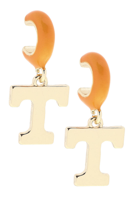 Canvas Style - Tennessee Vols Logo Huggie Hoop Earrings