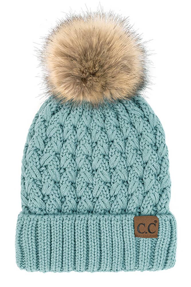C.C Lattice Crossover Stitch Beanie Winter Hat