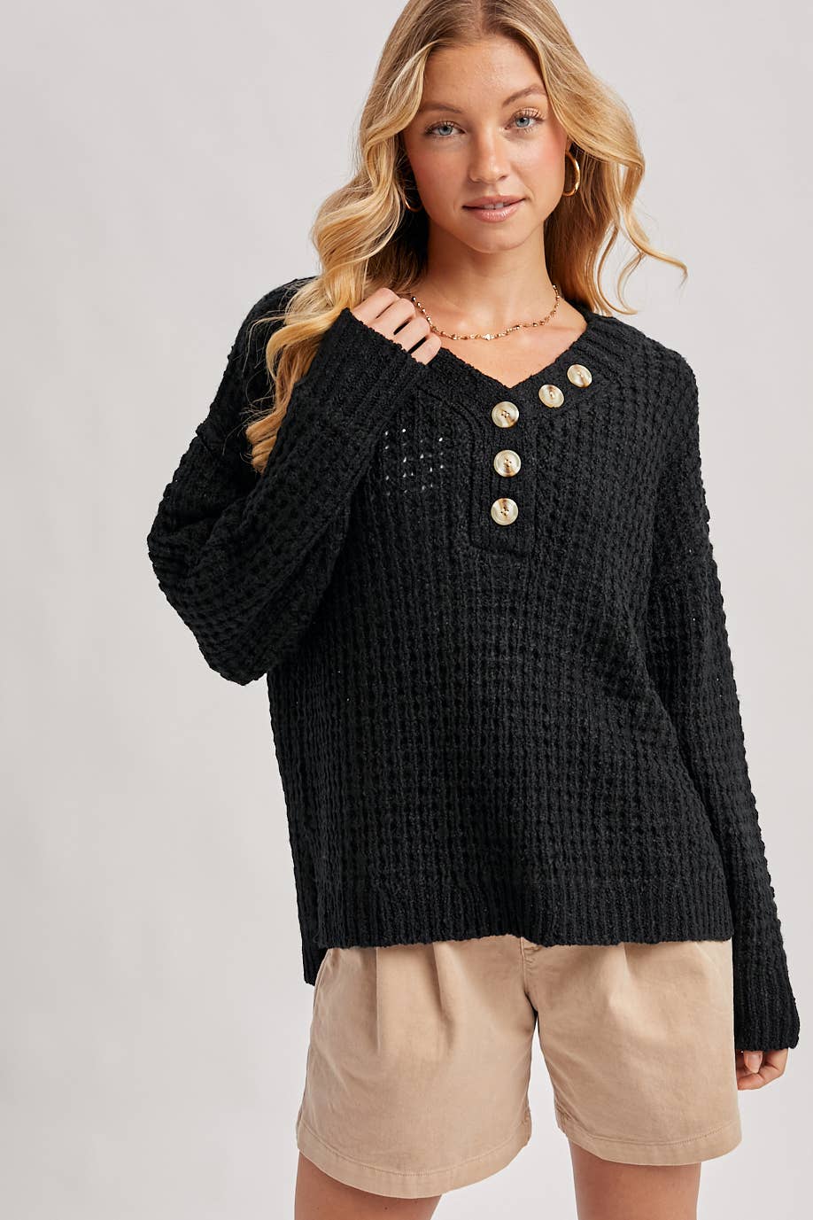 THERMAL HENELY SWEATER TOP