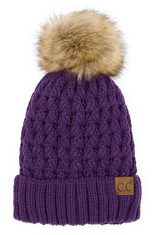 C.C Lattice Crossover Stitch Beanie Winter Hat