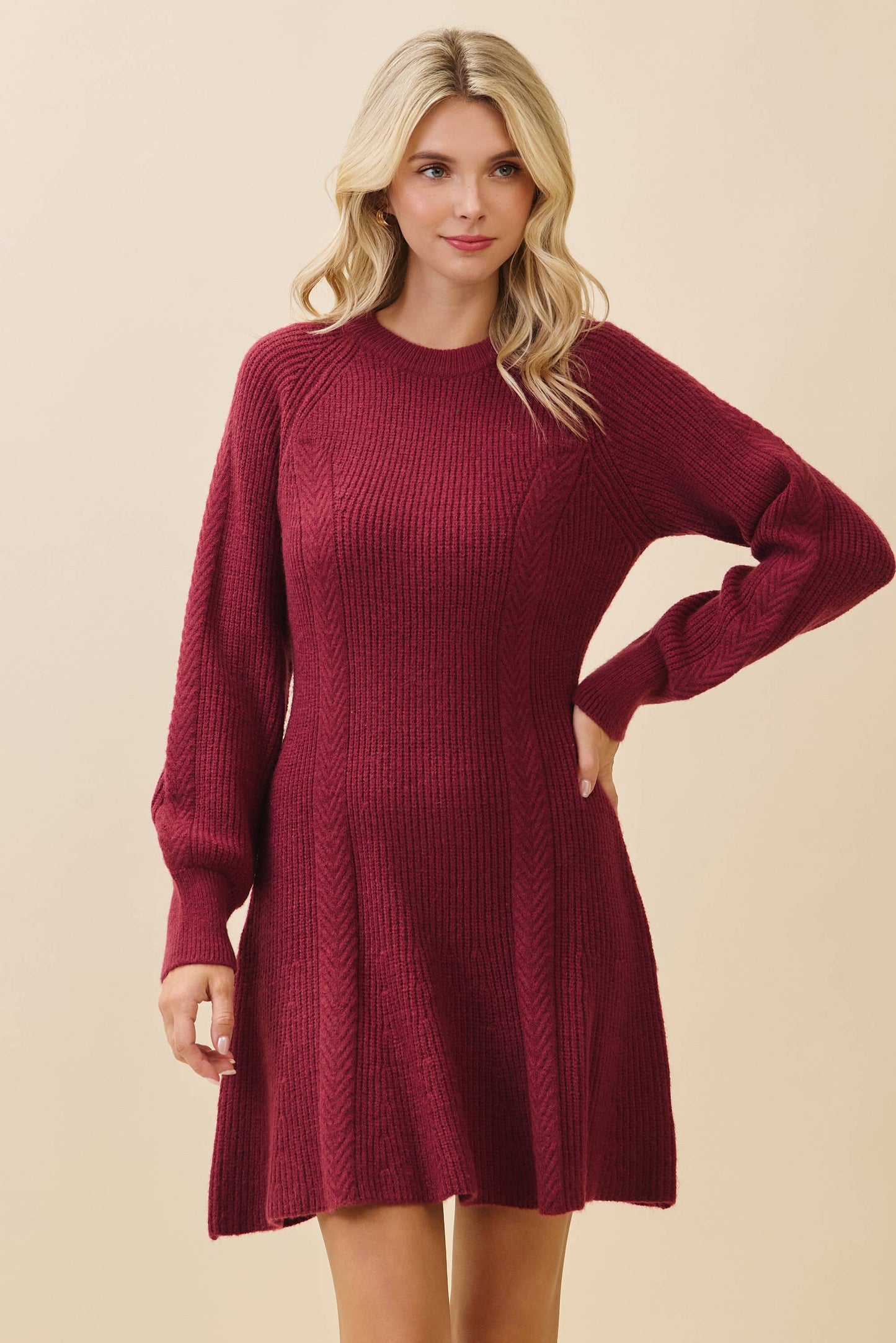 Ribbed Knit Sweater Dress OD52027