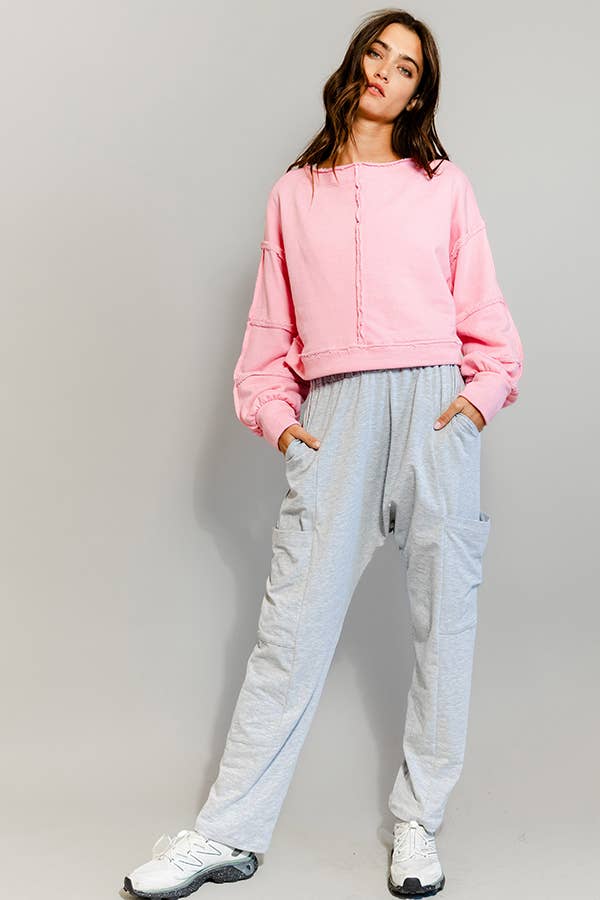 T2170 Solid Cropped Sweatshirt