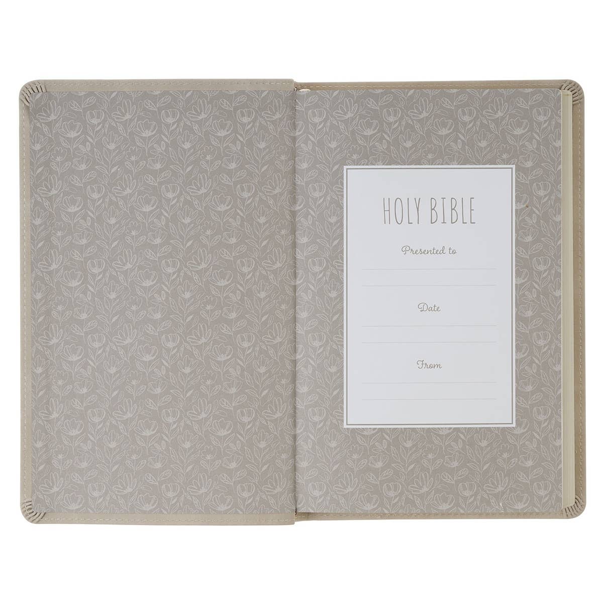 KJV Bible Gift Edition Faux Leather Taupe