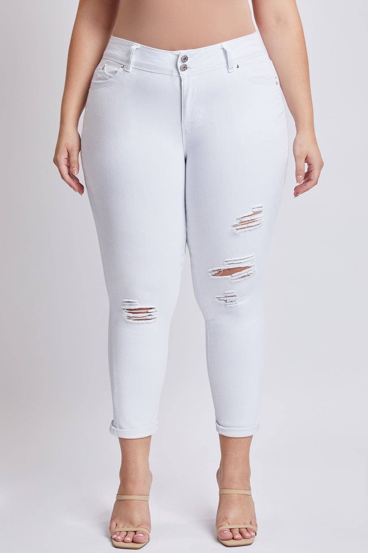 Plus WannaBettaButt Cuffed Ankle Jeans-EP953119