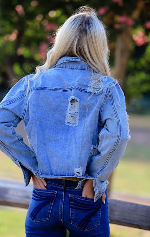 Cropped denim jacket