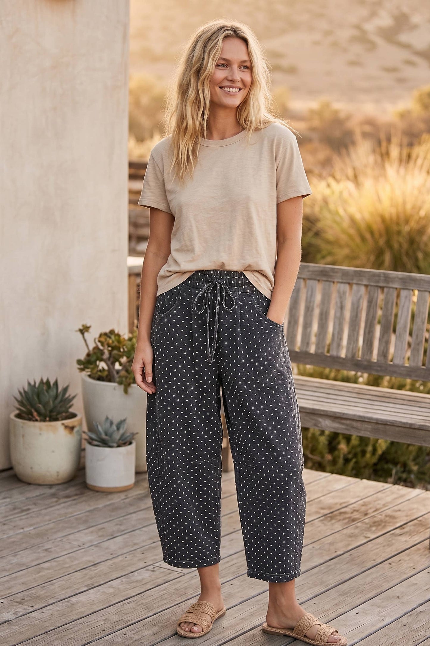 Sewn and Seen - Oversized Mineral Washed Scuba Barrel Lounge Pants: BLACKISH CHARCOAL / M