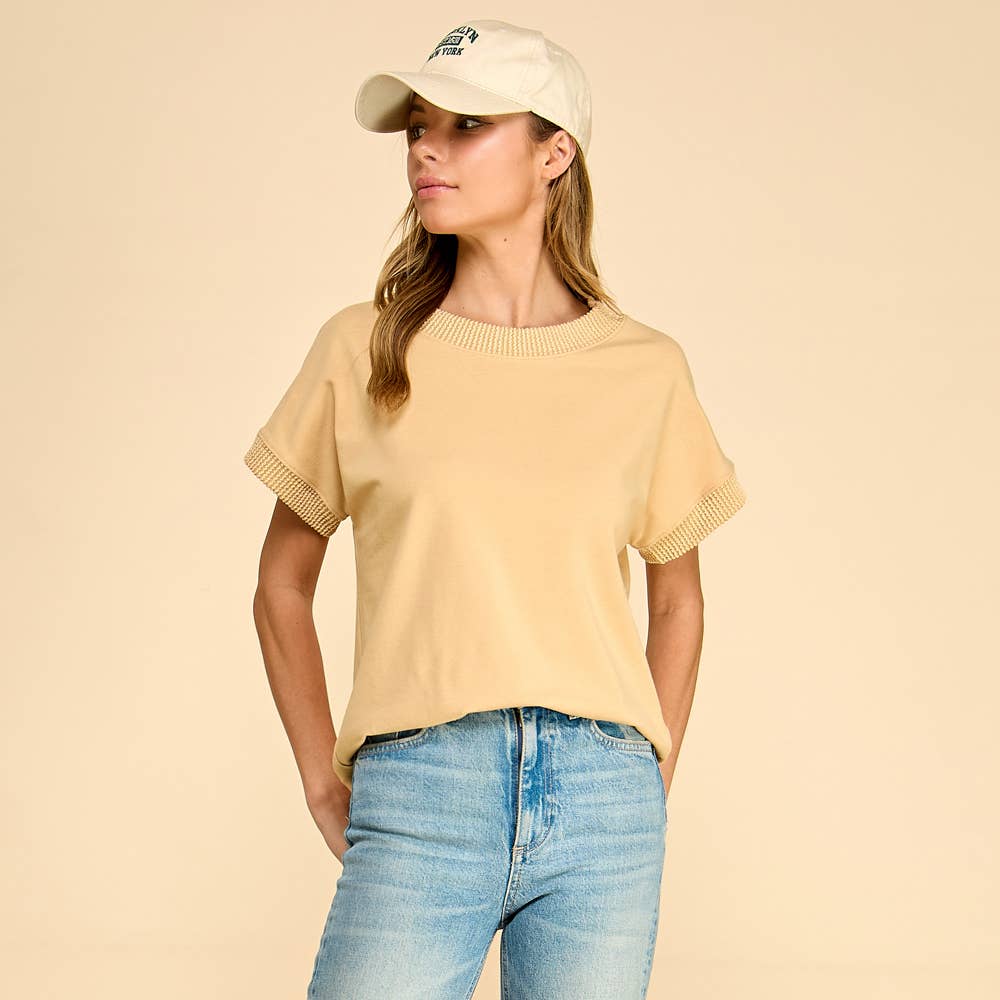 Les Amis - Rib Trim Top