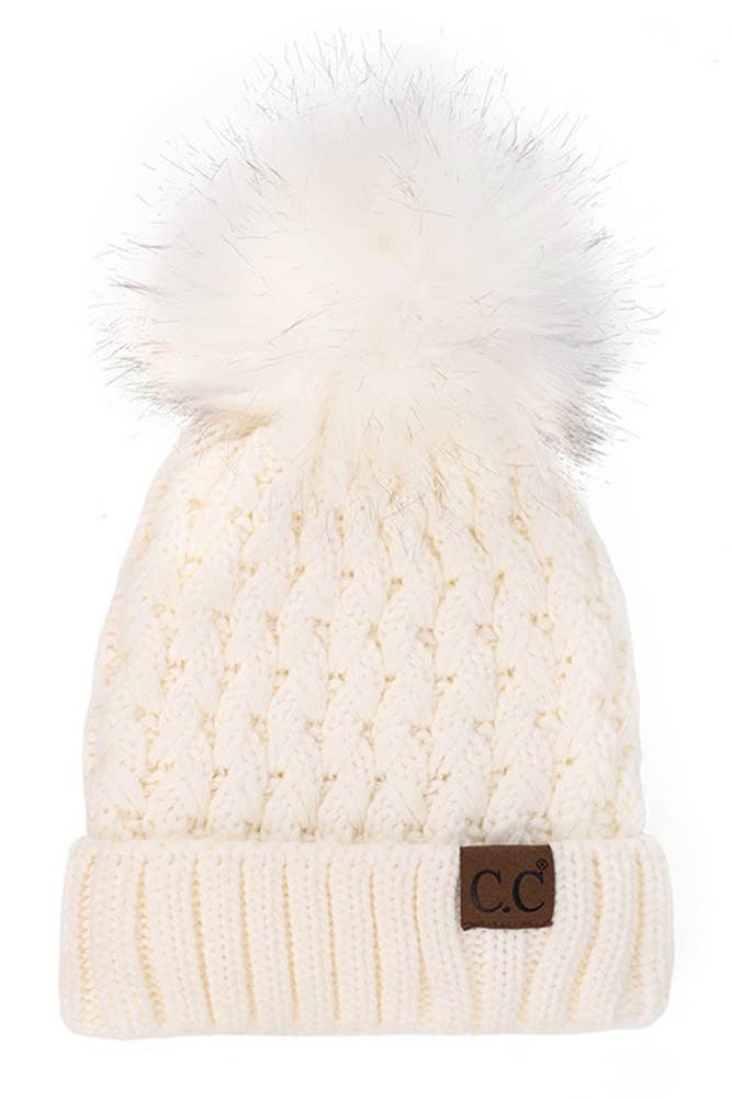 C.C Lattice Crossover Stitch Beanie Winter Hat