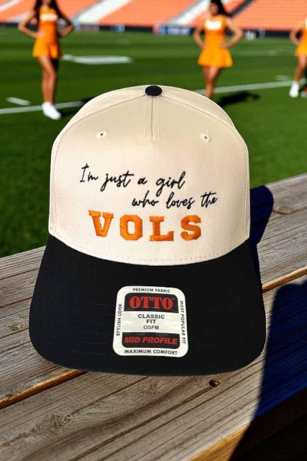Vols I’m Just a Girl Natural/Black Embroidered Hat