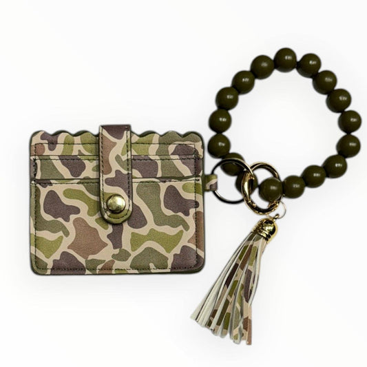 Girlie Girl Originals - LM-7311 Beaded Wristlet ID Wallet Dark Camo
