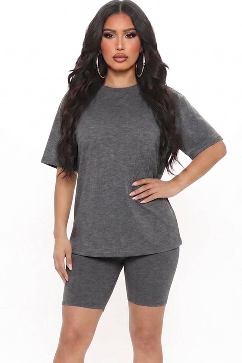 Loose Fit Top & Bike Shorts Set