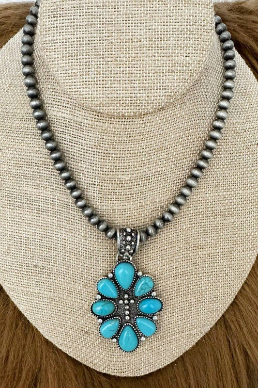 Wholesale Accessory Market - Turquoise San Angelo Sunday Silver Pearl Necklace
